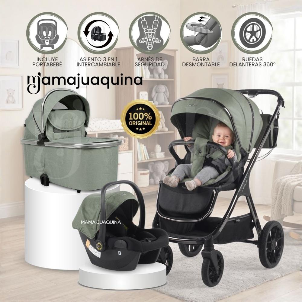 Coche Moisés Travel System NEXUS ALUM con Sistema Adaptable  Y Porta Bebé Green