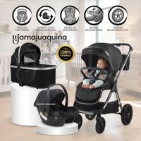 Coche Moisés Travel System NEXUS ALUM con Sistema Adaptable Y Porta Bebé Black