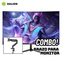 MONITOR CURVO HALION 27 FHD IPS 144HZ AMD FREESYNC HDMI Y VGA - HS2703FC + BRAZO PARA MONITOR