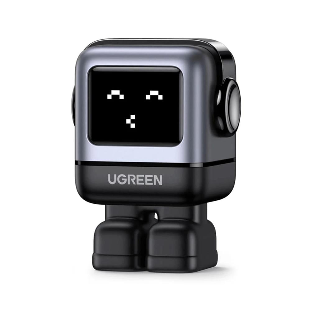 Cargador UGREEN Robot 15550 30W GaN USB-C Carga Rápida PD Pantalla LED Expresiones MacBook iPhone