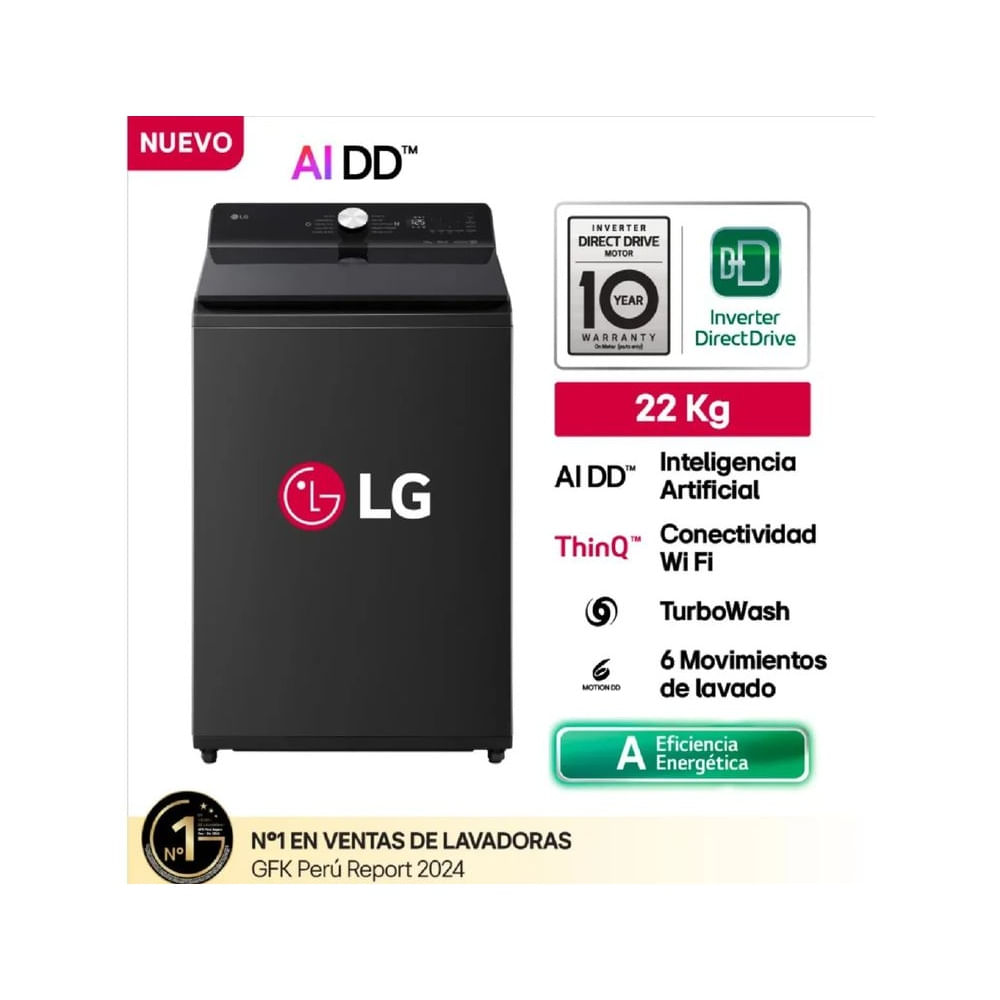 Lavadora de 22kg con AI DD