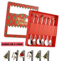 Juego de Cucharas y Tenedores Acero Inoxidable Navidenos