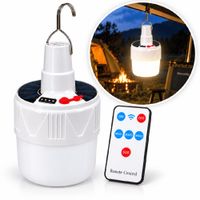Foco LED Solar KJ-V56 Recargable  3 Modos con Control Remoto SOS y Gancho