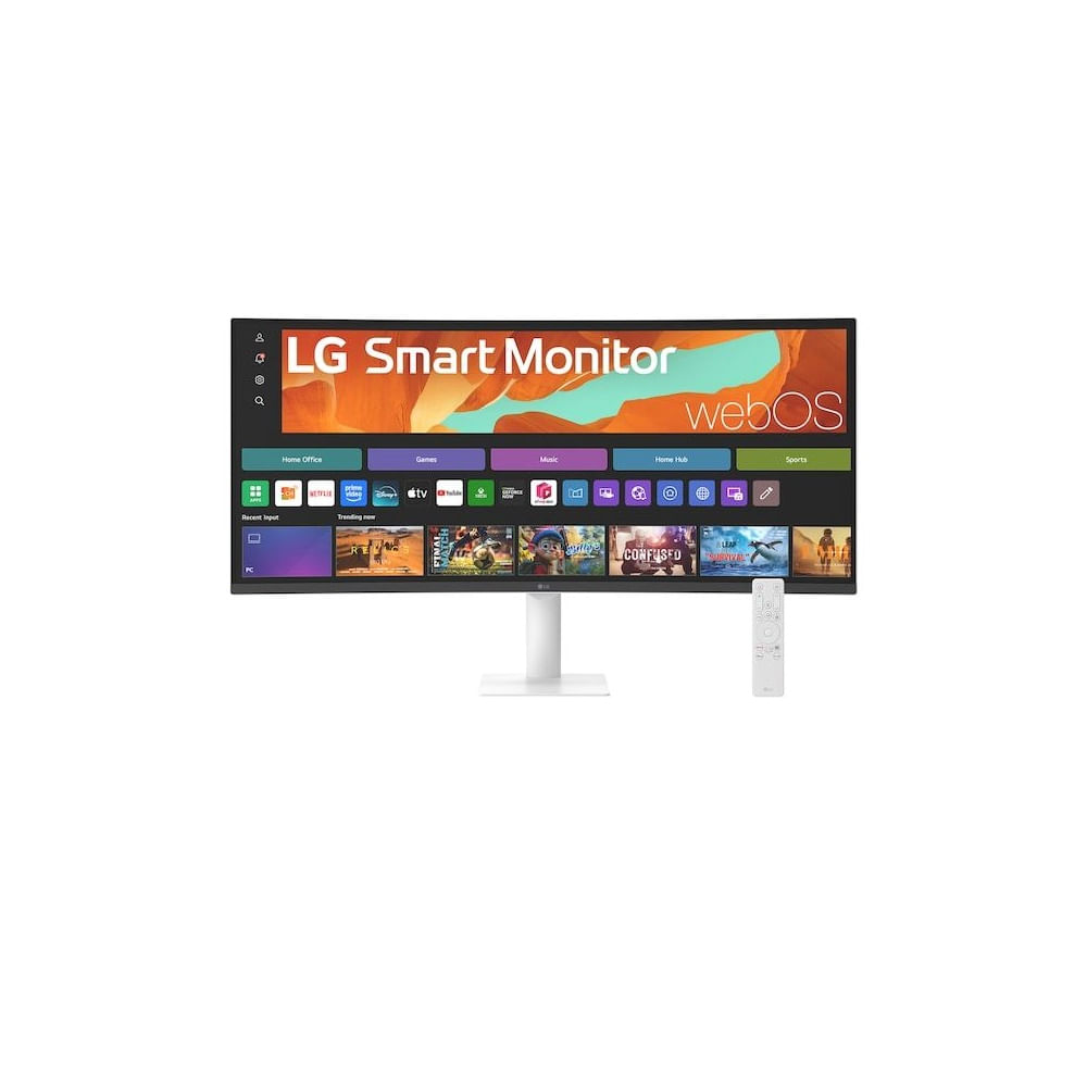 Monitor smart LG de 34 WQHD con pantalla curva para streaming 34U601SA con webOS