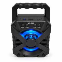 Parlante Bluetooth Portátil MS-T02 5W con Luces RGB Radio FM USB y TWS