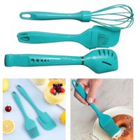 Set de 4 Utensilios de Cocina de Silicona Pinzas Espatulas y Mas