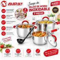 Juego de Ollas JOM-506R 7 pzas Acero Inox