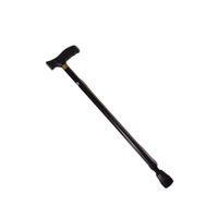Bastón de Aluminio Ajustable Grueso Mango Tipo L Negro