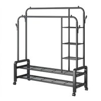Perchero Organizador MULTIFUNCIONAL 4 En 1 con Repisas y Ruedas VL YP618 120kg.
