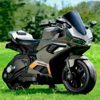 Moto Electrica para Niños Grandes KQTV8 Negro con Luces