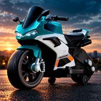 Moto Electrica para Niños Grandes KQTV8 Verde con Luces