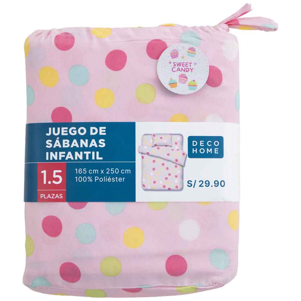 Sábanas DECO HOME Sweet Candy 1.5 Plazas