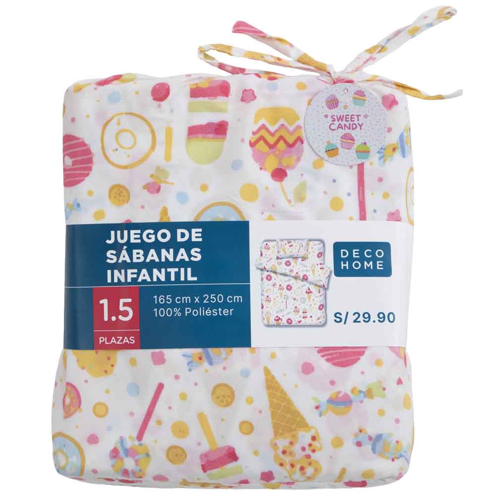 Sábanas DECO HOME Sweet Candy 1.5 Plazas