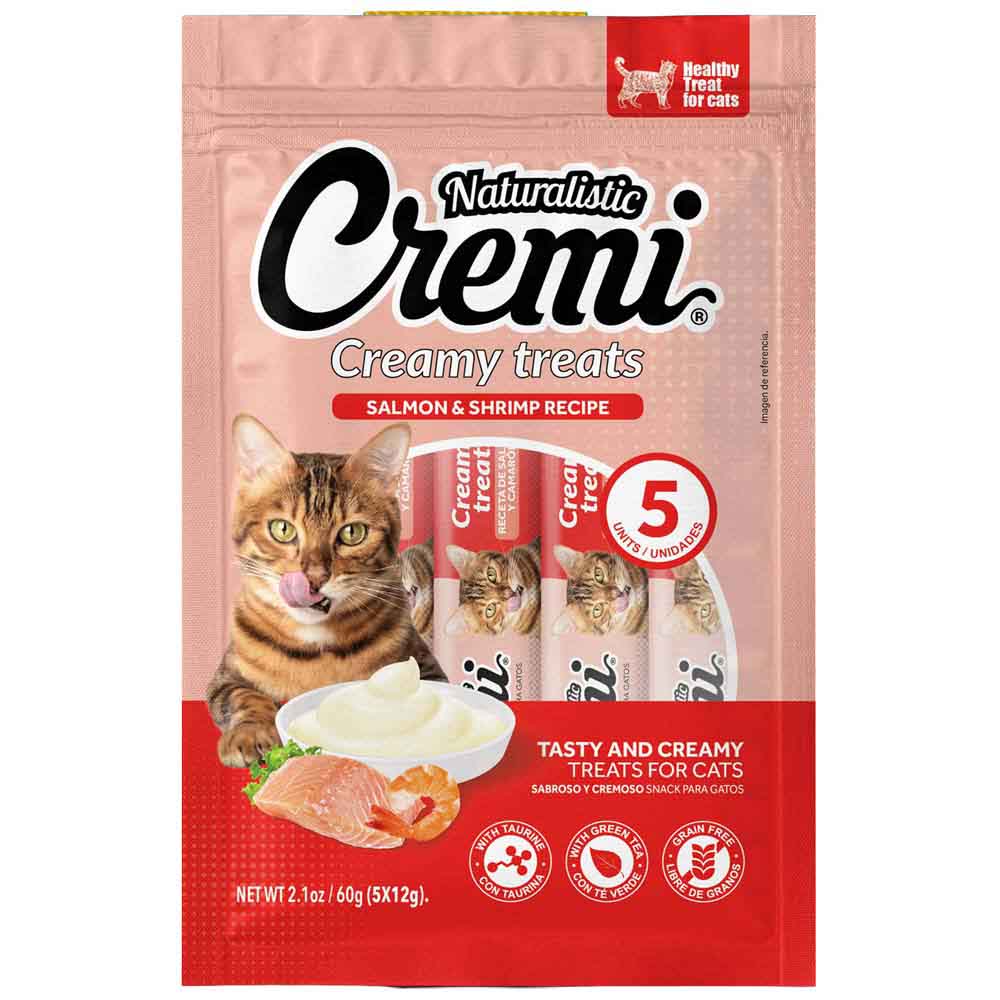 Snack para Gatos CREMI Adulto Salmón y Camarón Paquete 5un
