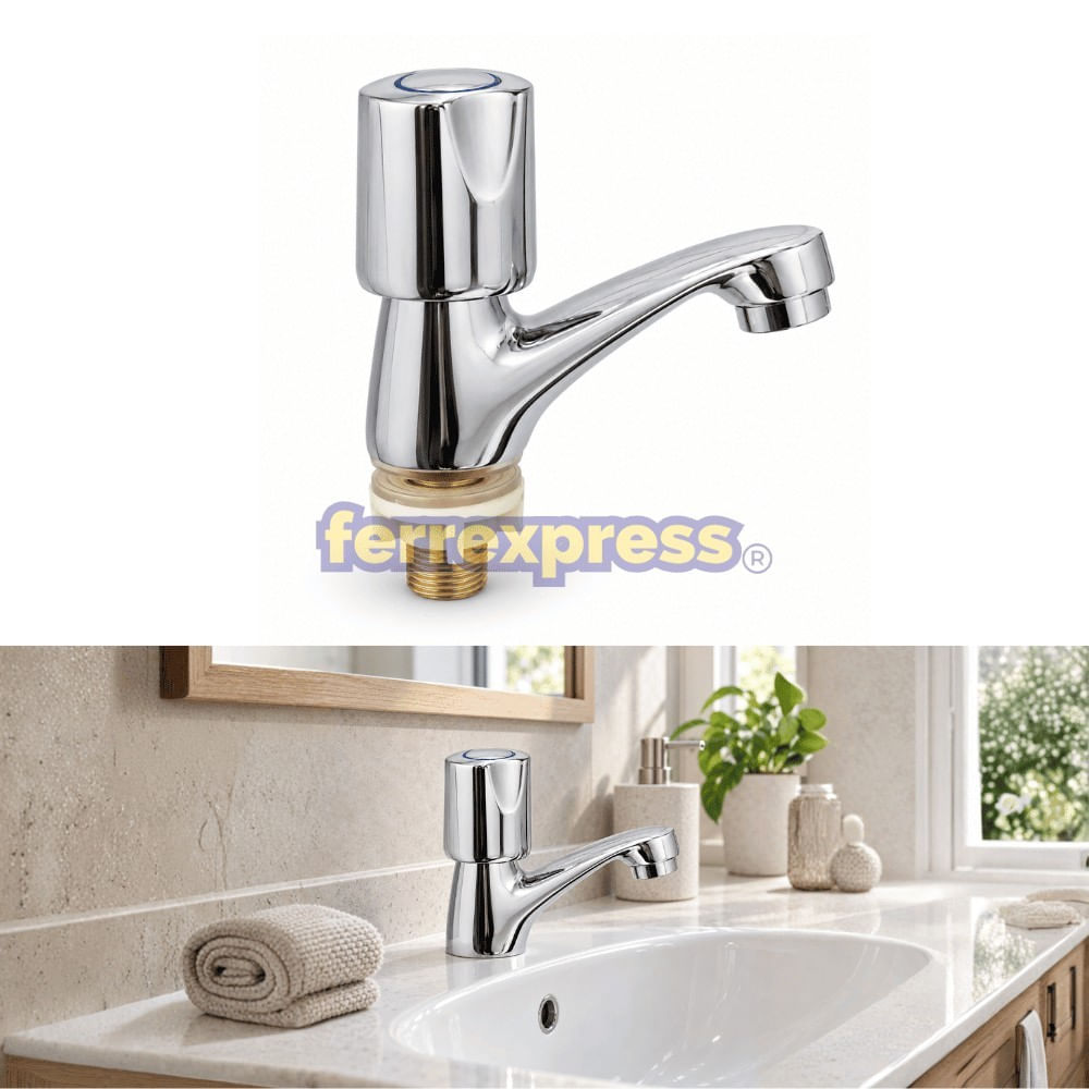 Grifo para baño cromado pomo manija vida Apache