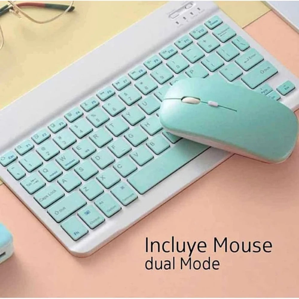 TECLADO MOUSE INALAMBRICO BLUETOOTH A2000 - VERDE