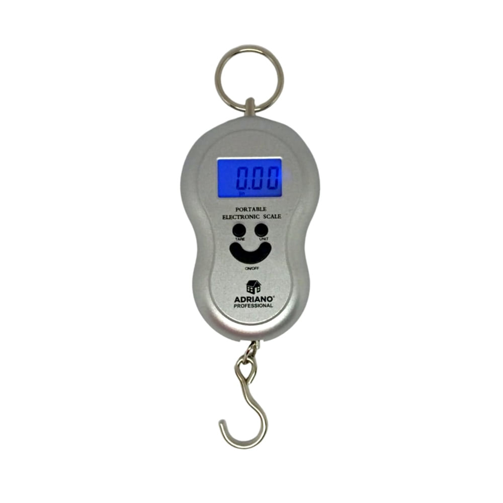 Balanza Digital Gramera Tipo Romana (50kg) Para Equipajes Plateado