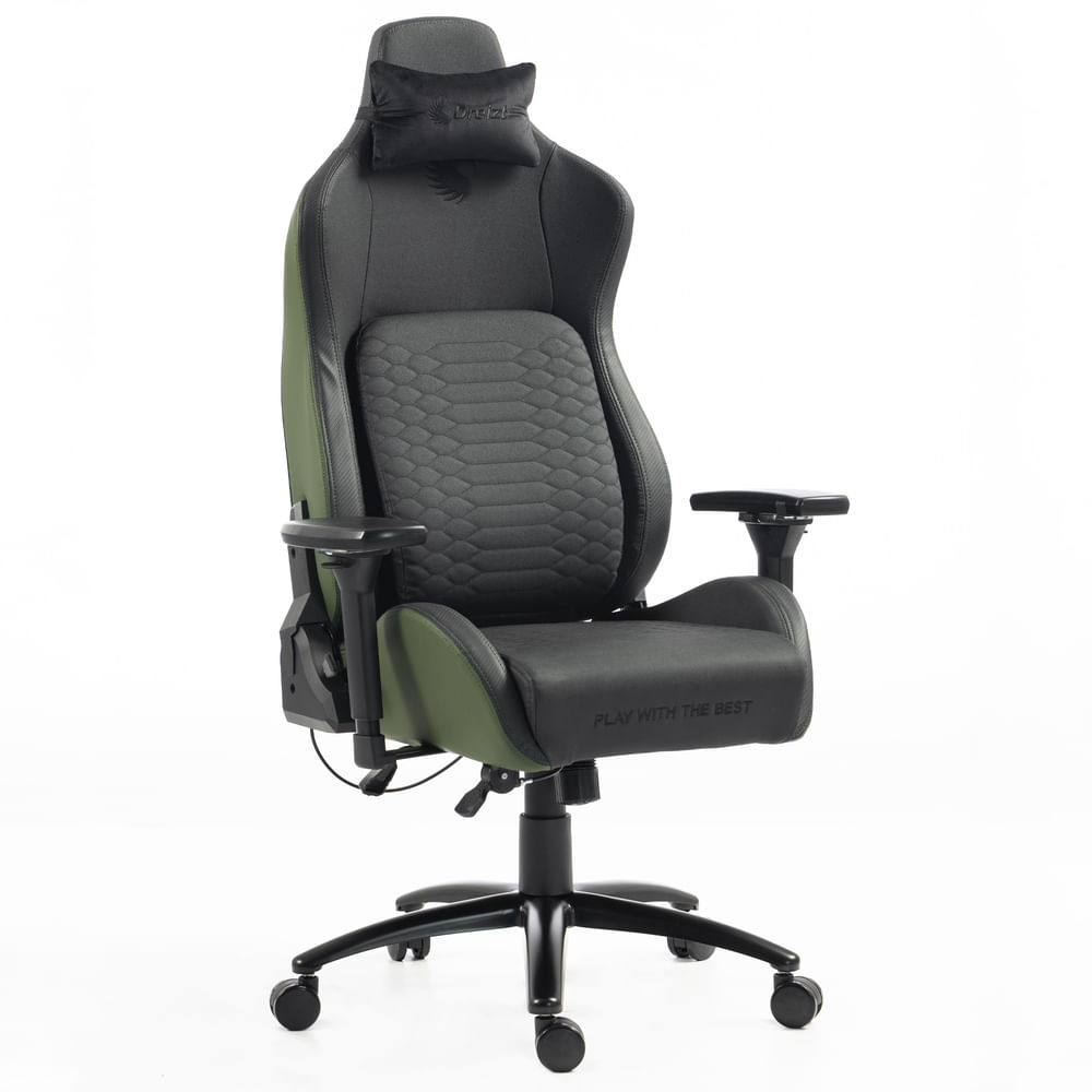 Silla Gamer Dreizt Titan Series Verde Dark Premium Almohadilla Inteligente Reclinable