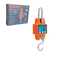 Balanza Colgante Electrónica 300kg Pantalla LCD HOLD Gancho Truper BASE-300C