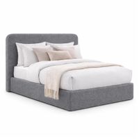 Cama Tapizada California LeMueble Curvo 2 Plazas Gris