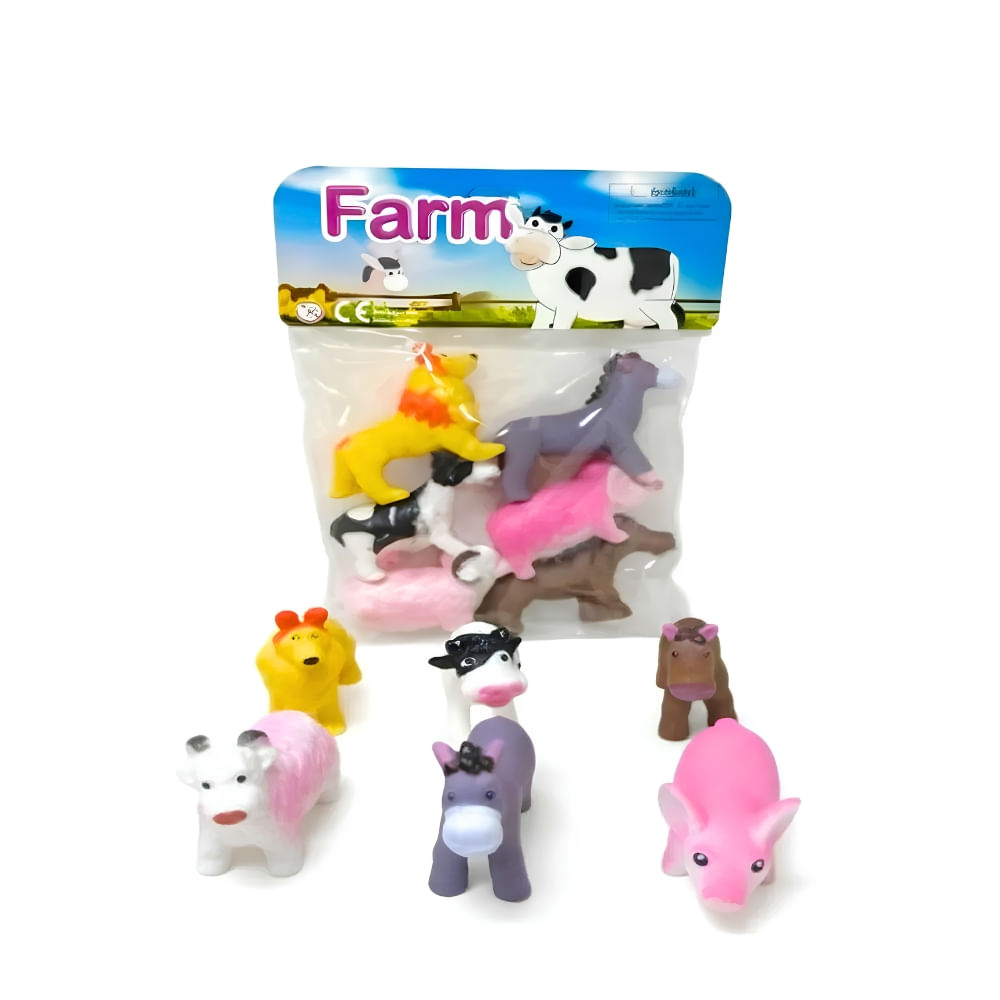 Juguete Set de Animales de Granja en Goma 6pcs