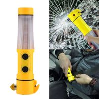 LINTERNA MULTIFUNCIONAL LUZ LED Y MARTILLO AMARILLO