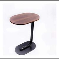 Mesa Mesas Centro Minimalista Auxiliar Ovalada Sala Moderna Marrón