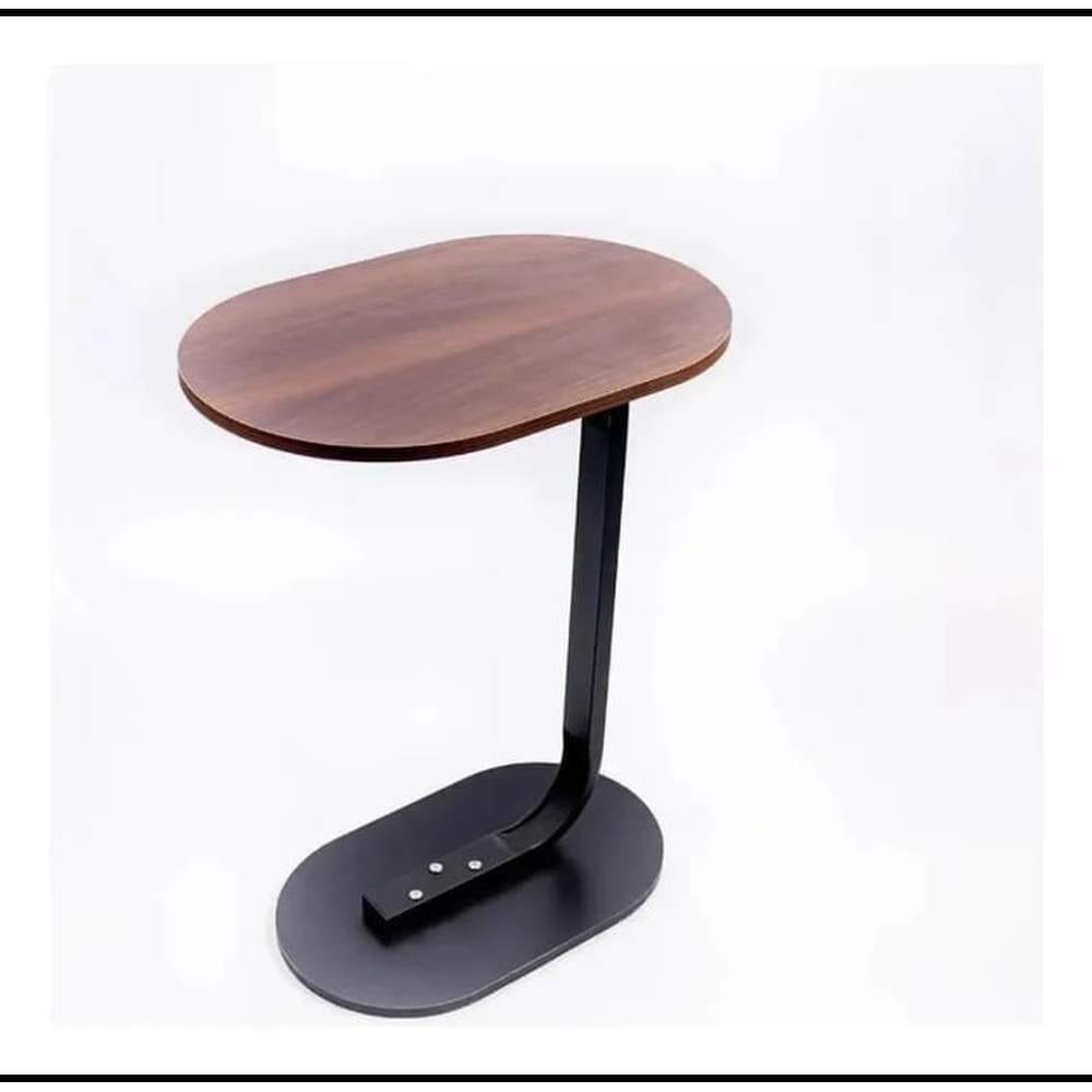 Mesa Mesas Centro Minimalista Auxiliar Ovalada Sala Moderna Marrón