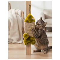 Rascador Para Colgar Con Juguete Interactivo Para Gatos - Mostaza
