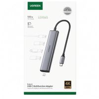 Adaptador Hub USB-C UGREEN 15495 5en1 HDMI 4K 100W PD USB 3.0 Compacto para Laptop