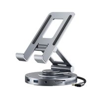 Docking Station y Soporte 8 en 1 USB-C CABLETIME 4K 60Hz PD 100W SD-TF 3.5mm Base Giratoria CB02G