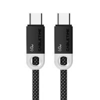 Cable USB-C a USB-C CABLETIME 60W Power Delivery 1m Nylon Trenzado Chip Inteligente Negro CUP4H