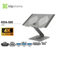 SOPORTE PARA LAPTOP 15.6 KLIP KDA-500+DOCKING STATIO 9 en 1
