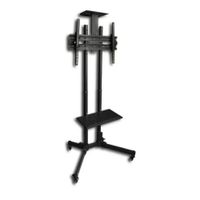 Rack Pedestal Movil Con Repisa Led 37 - 70 Pulgadas Batblack