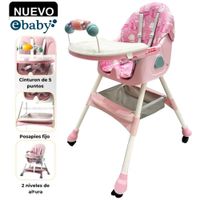 Silla de Comer Plegable Con Ruedas Doble bandeja Fucsia - LULU