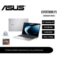 LAPTOP ASUS EXPERTBOOK P3 16 WUXGA IPS RYZEN 7 8840HS 16GB DDR5 512GB SSD MISTY GREY 90NX09T1-M00680
