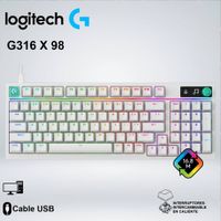 TECLADO GAMING LOGITECH G316 X 98 RGB MECANICO PERSONALIZACIÓN TOTAL WHITE 920-014226