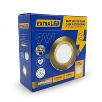 Spot Para Empotrar  Caja Octogonal 9W 3 Tiempos color Dorado
