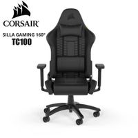 SILLA GAMING CORSAIR TC100 RELAXED POLIPIEL ESPUMA DE MEMORIA, ACERO, NILÓN - NEGRO