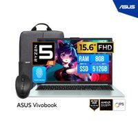 LAPTOP ASUS VIVOBOOK Go 15 E1504FA BQ5556 15.6 FHD IPS  AMD Ryzen 5 40  8GB DDR5 512GB FreeDOS
