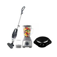 Tricombo Taurus Licuadora Silver premium 1.5L Más Aspiradora escoba  Más Cocina eléctrica 1 hornilla