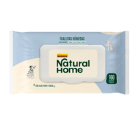 Toallitas Húmedas Natural Home Con Aloe Vera y Coco Para Mascotas - 20x20cm - 100 un