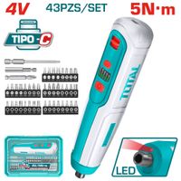 DESTORNILLADOR RECTO TIPO-C 4V HEX 1-4 240RPM 5N.M ACC ESTUCHE