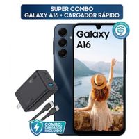 Celular Samsung Galaxy A16 128 Gb 4 Gb Ram negro incluye Cargador Rápido Tipo C 65W GAR322 1HORA
