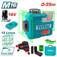 NIVEL LASER 3D 16V 12LINEAS 0-35M VERDE 1X2.0AH  ACCESORIOS