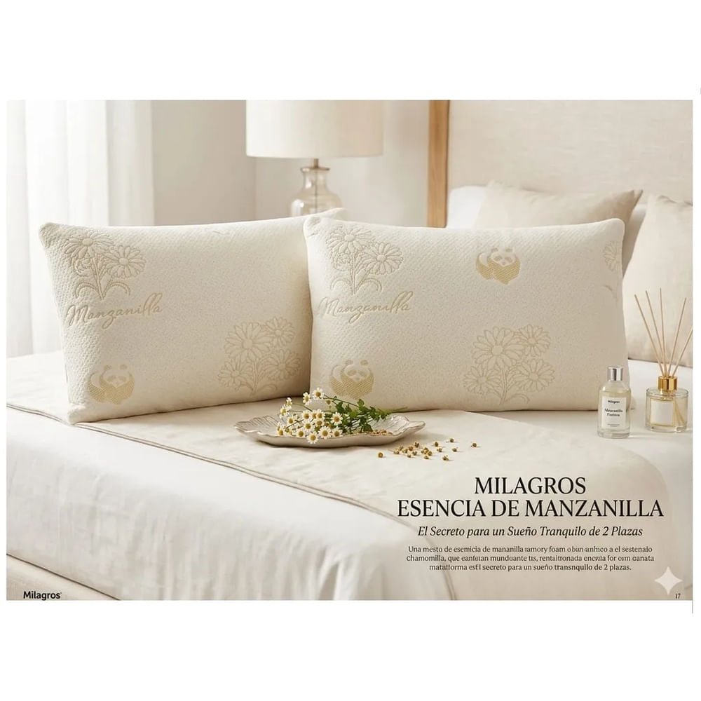 PACK DE ALMOHADAS GEMELAS AROMATICA MANZANILLA PREMIUM TAMAÑO 2 PLAZAS