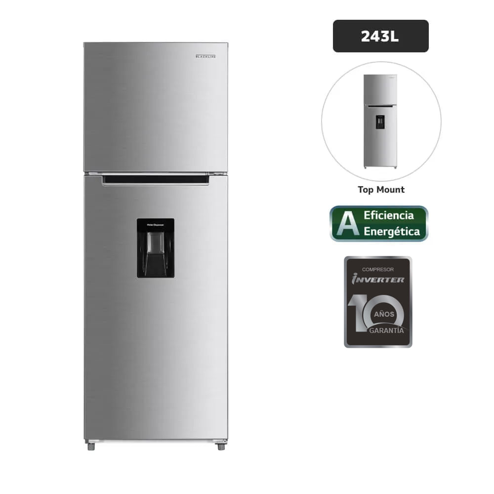 Refrigeradora BLACKLINE 243L No Frost TM 249LN-INV Inox
