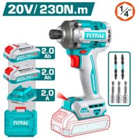 ATORNILLADOR IMPACTO 20V HEX 6.35 230NM 2X2.0AH 0-2900BPM BRUSHLESS MALETIN INDUSTRIAL