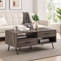 Mesa de Centro Minimalista Makaren Ventitas Home Carbón
