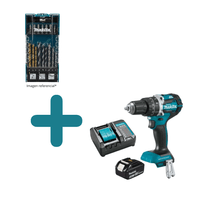 Taladro Percutor 18V LXT BL Incluye 1 Bat y Carg Makita DHP487F001 - 1 SET DE ACCESORIOS